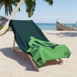 Vader Mask Beach Towel - Lime