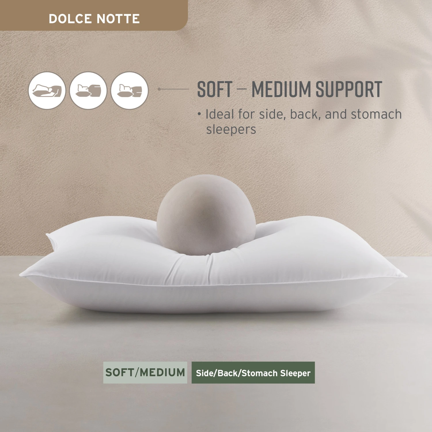 Hotel Dolce Notte Soft-Medium Pillow 4 Hotel Dolce Notte Soft-Medium Pillow - Image 2