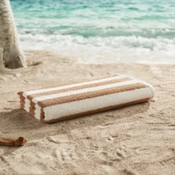 Hotel Cabana Stripe Pool Towel -Pro Gear Home Shop Beige Enviro scaled