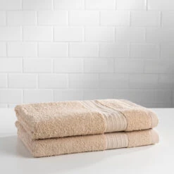 Sobel Westex Bath Sheet 2 Pack Towel Set -Pro Gear Home Shop Bellados bathsheet enviro front view Cream