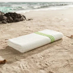 Hotel Stripe Border Pool Towel -Pro Gear Home Shop Neon Green Enviro scaled