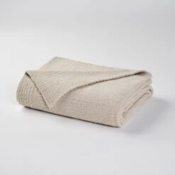 Spa Chenille Throw Blanket 19 Spa Chenille Throw Blanket -Pro Gear Home Shop Oatmeal Folded