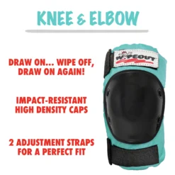 Wipeout™ Dry Erase Pads -Pro Gear Home Shop Wipeout Pads 4 Teal KneeElbow Details 7c6d319e 9d78 4e0e a90a 5e9f9381661d