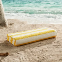 Hotel Cabana Stripe Pool Towel -Pro Gear Home Shop Yellow Enviro