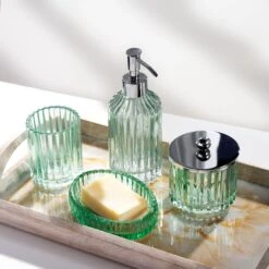 4 Piece Bath Accessories Collection | Seafoam Green